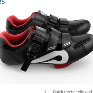 Peloton uni sex  PL-SH-B- Low Top Comfort Black Red Cycling Shoes Ne…